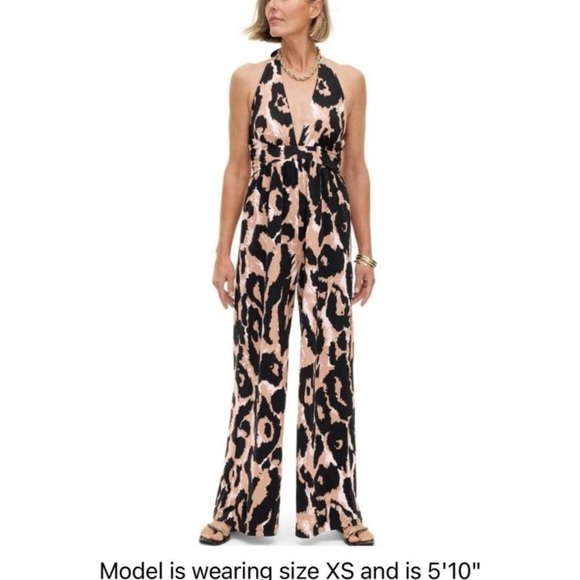 NWT Diane Von Furstenberg X Target Halter Neutral Leopard
Jumpsuit - Picture 3 of 7